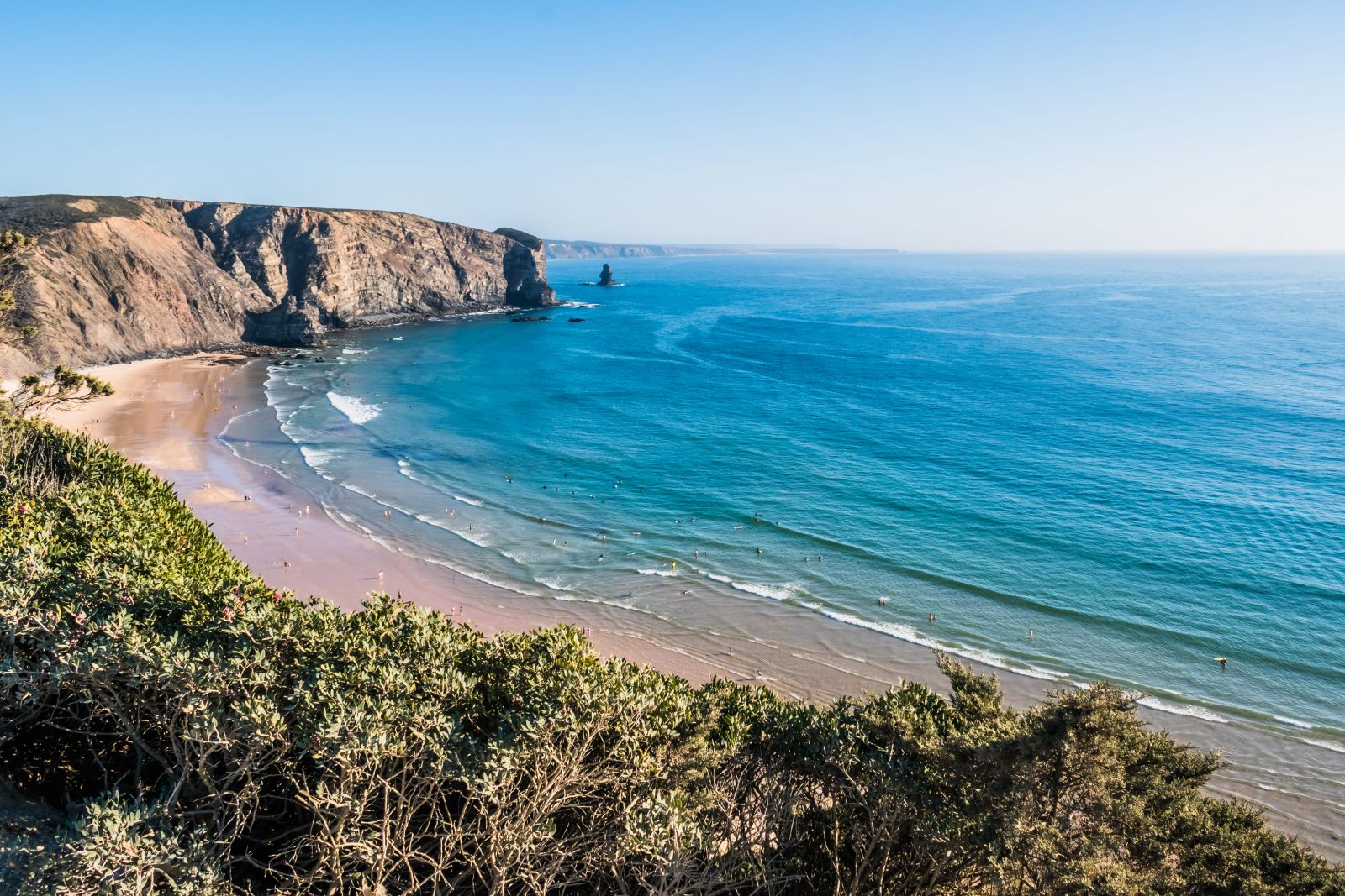 View of a beach in Alzejur, Portugal.