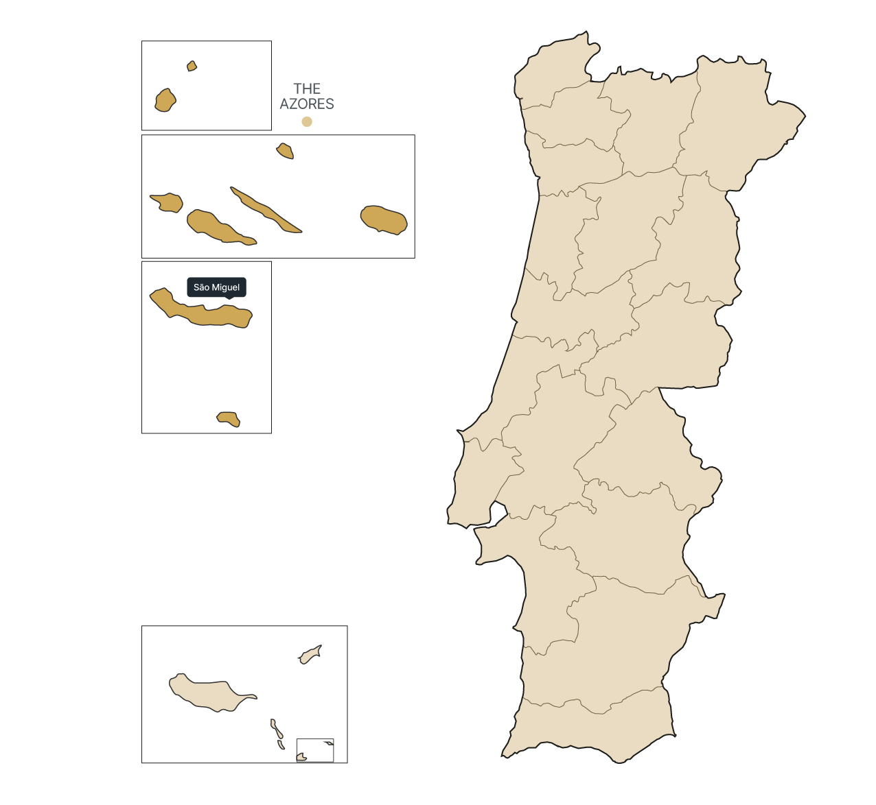 Map of the Azores region.