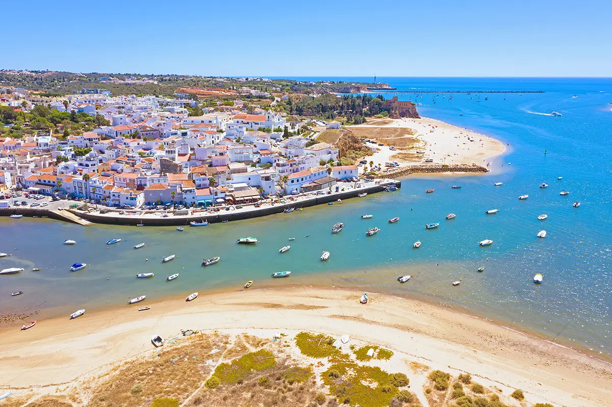 Ferragudo, a beach town in the Algarve, known for its picturesque views and amazing beaches.