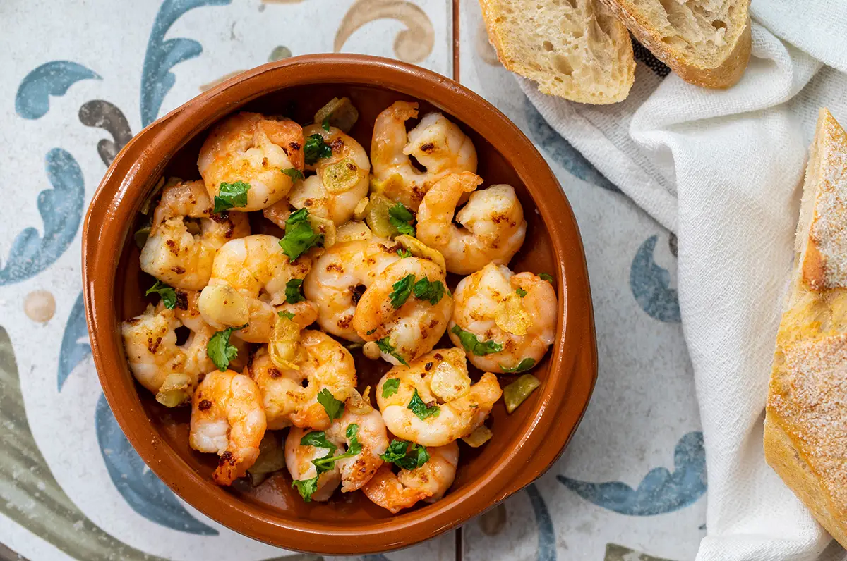 Gambas à Guilho are a prawn-based tapa and a typical Portuguese petisco.