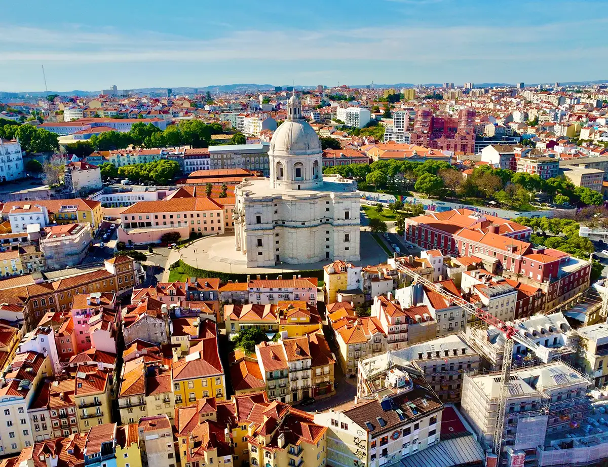 Houses in Alfama district, Lisbon, next to Pantheon.