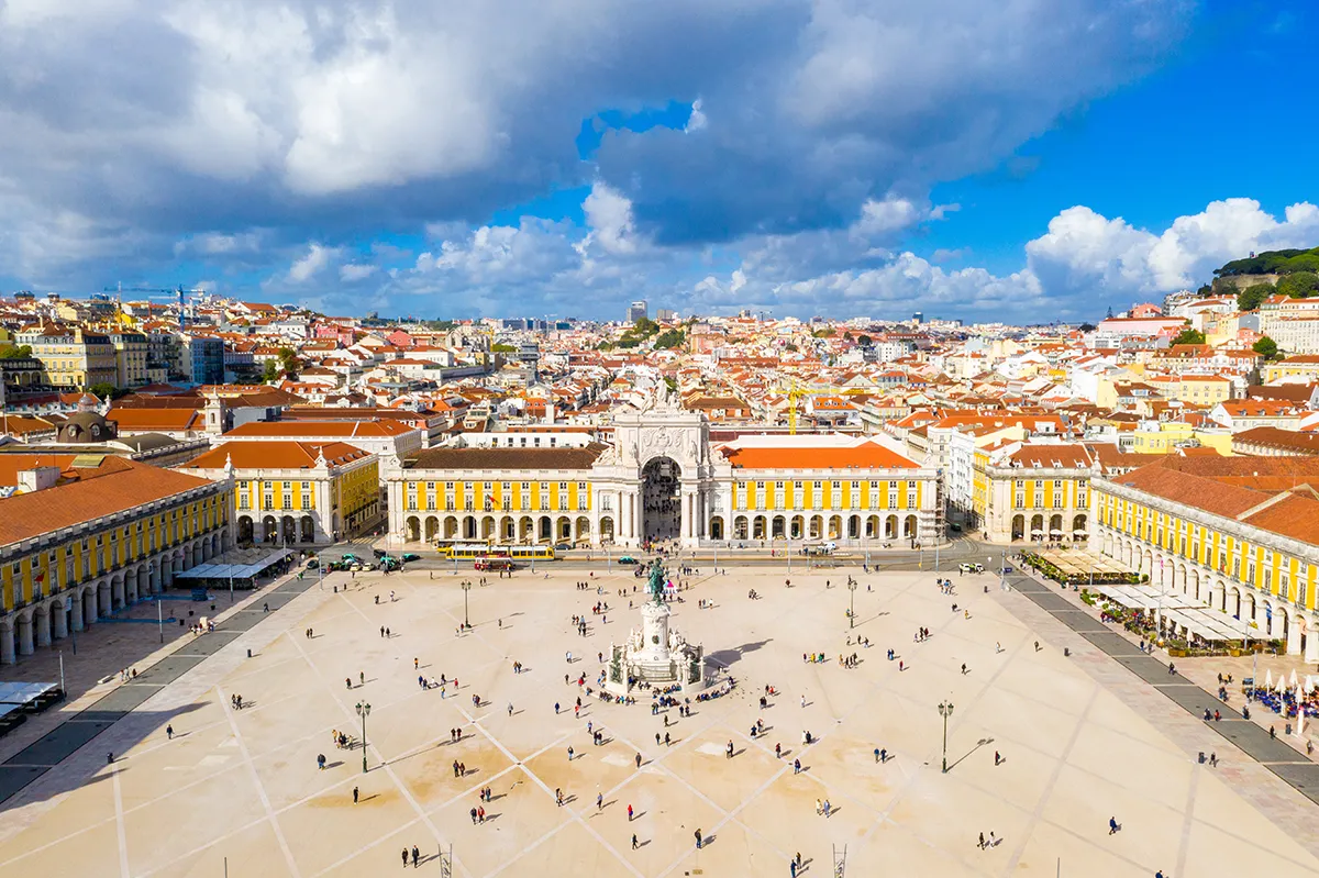 Lisbon's main square in the old town, one of the main landmarks.