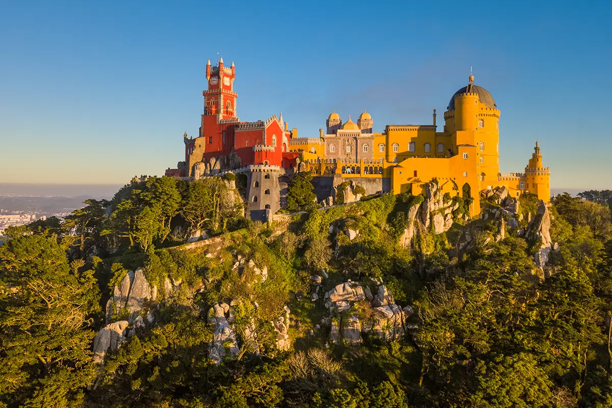 Pena Palace looks fairytale-like during the fall season.